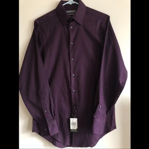Purple Slim Fit Long Sleeve Dress Shirt